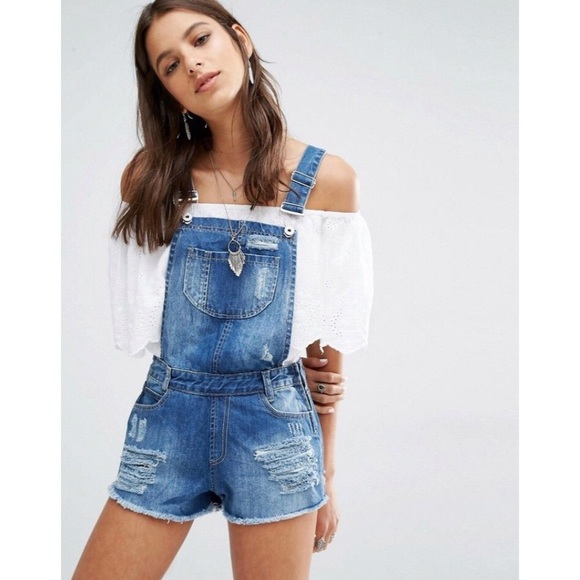 Missguided Pants - Missguided Overall Shorts